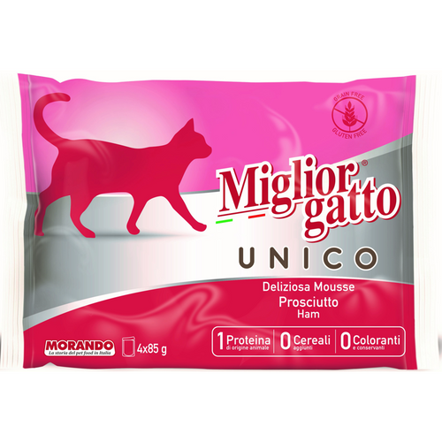 Miglior Gatto Unico Mousse Prosciutto 4 Buste Da 85 Grammi