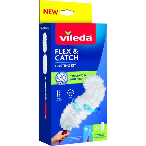 Vileda Flex & Catch Short Kit System + 2 Refills