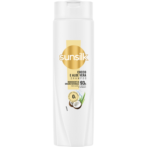 Sunsilk Shampoo Cocco E Aloe - 0% Siliconi, Coloranti E Oli Minerali - 93% Ingredienti Origine Natur…