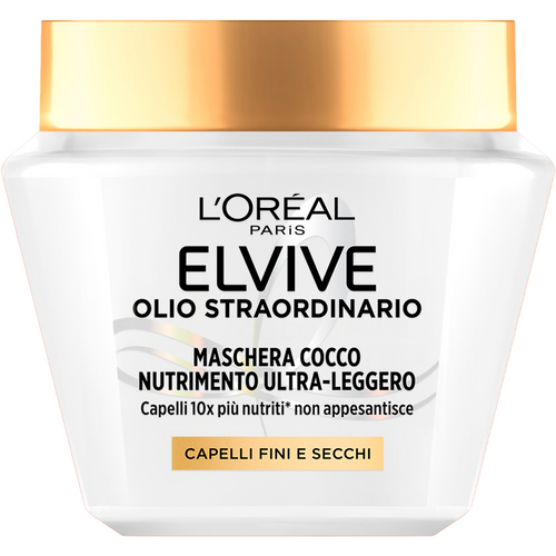 Elvive Olio Straordinario Maschera Cocco Nutrimento Ultra Leggero Capelli Fini E Secchi 300 Ml