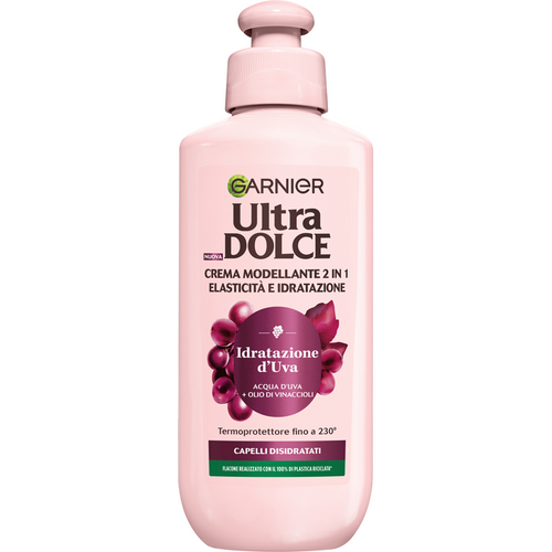 Garnier Ultra Dolce Idratazione D'uva Crema Modellante 2 In 1 Termoprotettore Capelli Disidratati 20…