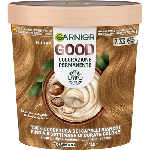 Garnier Good Colorazione Permanente Senza Ammoniaca 7.33 Biondo Caramello Dorato 160 Gr