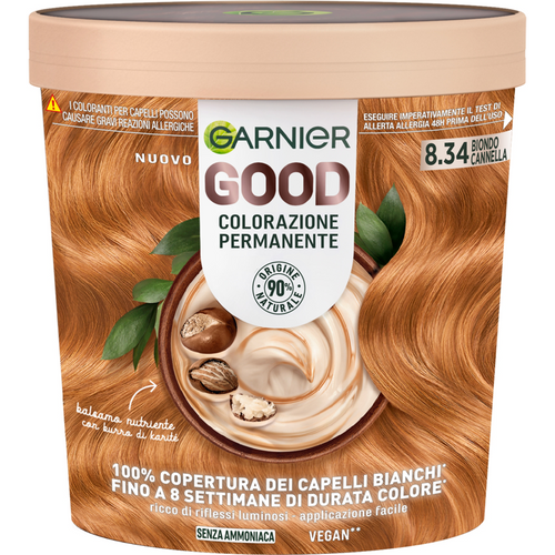 Garnier Good Colorazione Permanente Senza Ammoniaca 8.34 Biondo Cannella 160 Gr