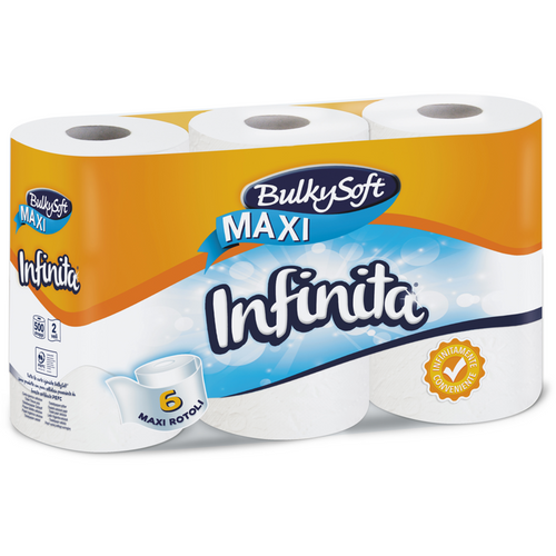 Bulkysoft Igienica Infinita Maxi 2 Veli  6 Rotoli 500 Strappi
