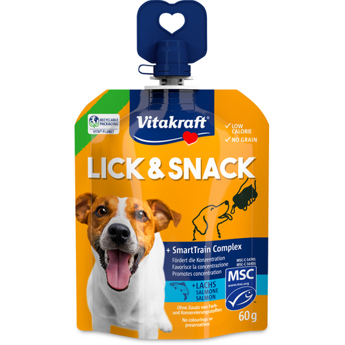 Vitakraft Lick & Snack. Snack Cremoso Per Cani Con Salmone 60 Grammi