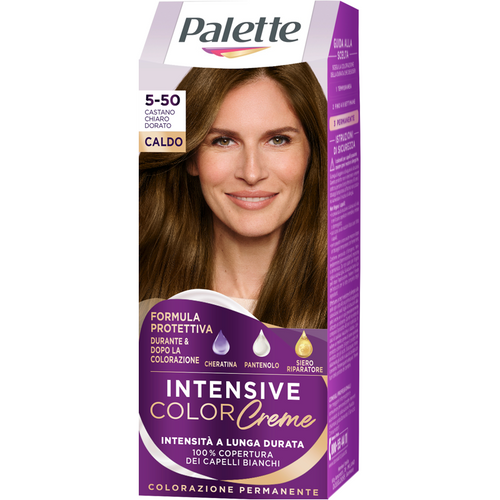 Palette Intensive Color Creme Colorazione Permanente Formula Protettiva N. 5-50 Castano Chiaro Dorat…