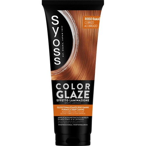Syoss Color Glaze Maschera Colorante Rosso Ramato Durata Fino A 8 Lavaggi Tubo 130 Ml