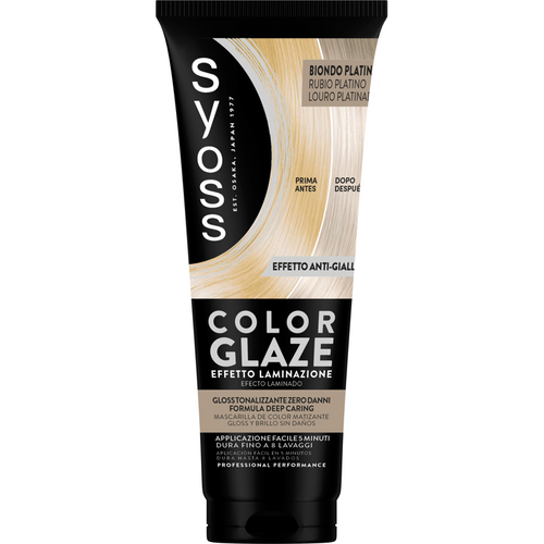 Syoss Color Glaze Maschera Colorante Biondo Platino Durata Fino A 8 Lavaggi Tubo 130 Ml