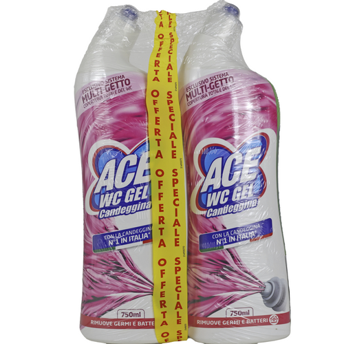 Ace Wc Gel Disincrostante Con Sistema Multigetto Pacco Doppio 2 Pezzi Da 750 Ml