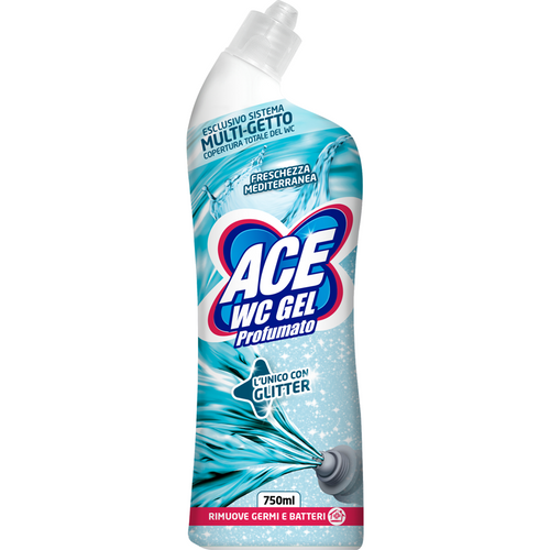 Ace Wc Gel Profumato Freschezza Mediterranea Glitterato Con Sistema Multigetto 750 Ml