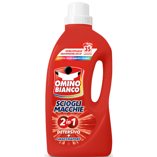 Omino Bianco Detersivo Bucato Liquido Scioglimacchie 2in1 35 Lavaggi 1400 Ml