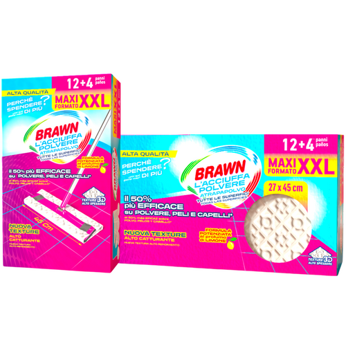 Brawn L'acciuffapolvere 12+4 Panni 27x45 Cm Profumo Limone