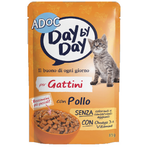 Adoc Cat Day By Day Bocconcini Pollo Per Gattini Busta 85 Grammi